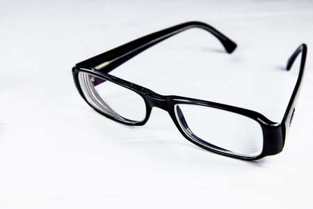 Black glasses, isolated on white background, close upの写真素材
