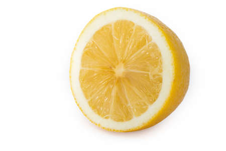 Fresh ripe lemons, isolated on white backgroundの写真素材