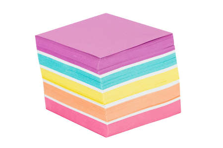 Note paper colorful isolated on a white background. Close upの写真素材
