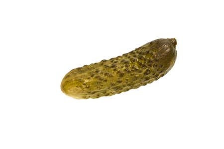Pickled cucumbers on a white backgroundの写真素材