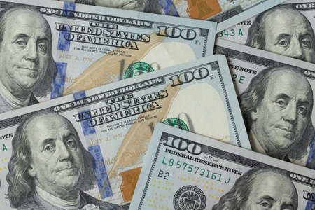 One hundred dollar banknotesの写真素材