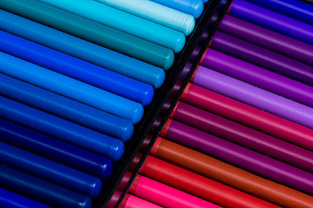 Collection of the colorful pencils, fullscreen macro
