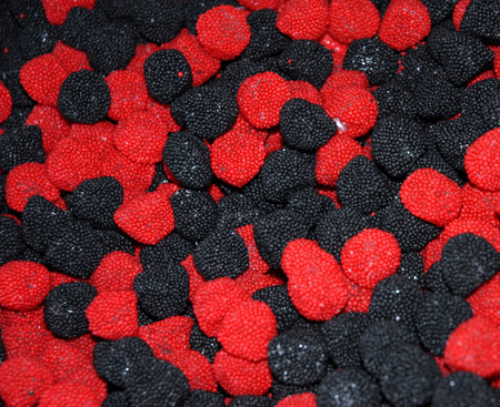 black and red candies