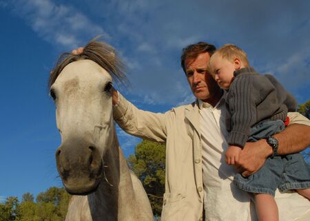 man,  and horseの写真素材