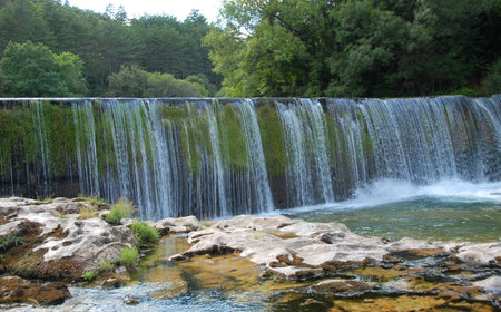 Waterfall on the river の写真素材