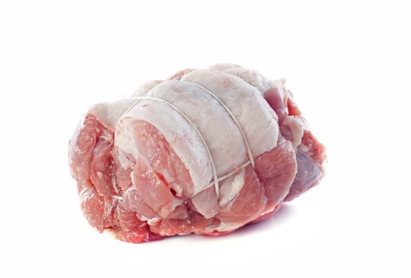 saddle of lamb in front of white backgroundの写真素材