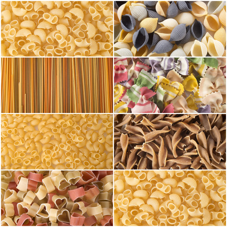 composite picture with colorful group of pastaの写真素材