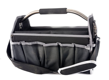 tool bag in front of white background