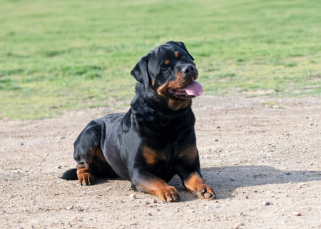 young rottweiler training for protection sport