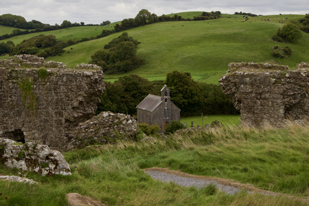 Ancient castle ruins in remote Irelandの写真素材