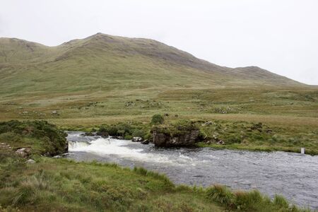 Landscape view of a river in the Connemara region of western Irelandの写真素材