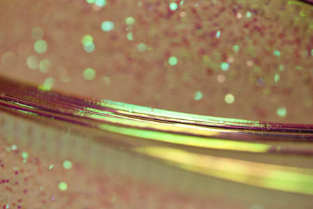 Abstract background view of pink and white fabric ribbon texture with glitterの写真素材