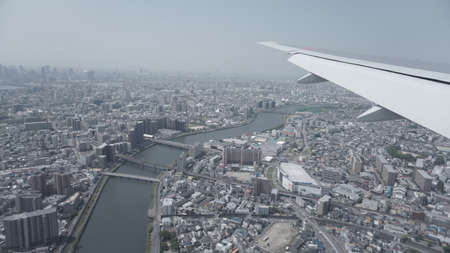 aerial view from airplaneのeditorial素材