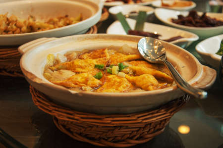 Dishes with egg dumplingsの写真素材