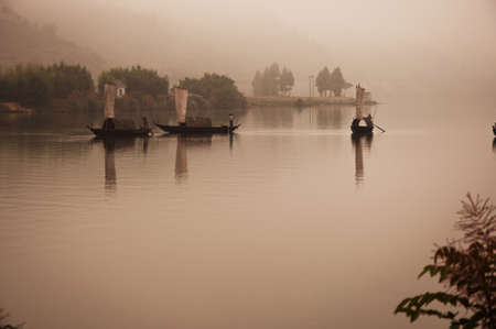 On the Ou Jiang Riverの写真素材