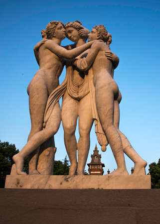 Shanghai City Scenery with an outdoor sculptureのeditorial素材