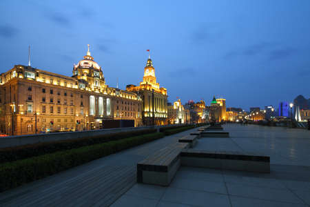 Shanghai the bund night sceneのeditorial素材