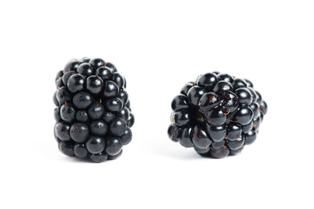 Picture with sweet blackberry isolated on white background