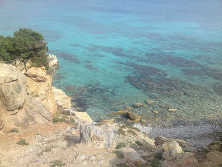 shore side sea view cliffs edge.の写真素材