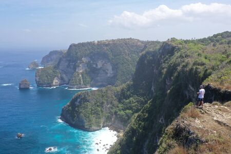Coastal scenery in the island of Nusa Penida Indonesiaの写真素材