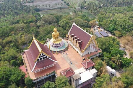 Beautiful view of Wat Samphran Temple in Nakhon Pathom Thailandの写真素材