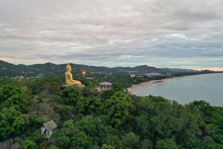 Temple Wat Tham Khao Tao along the coast in Hua Hin Thailandの写真素材