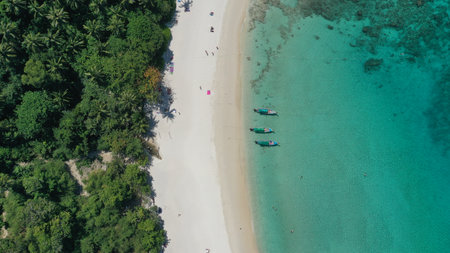 Beautiful beach views in the south of Phuket Thailandの写真素材