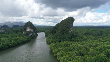 Beautiful aerial view in Krabi Thailandの写真素材