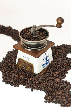 coffee grinder on the white backgroundの写真素材