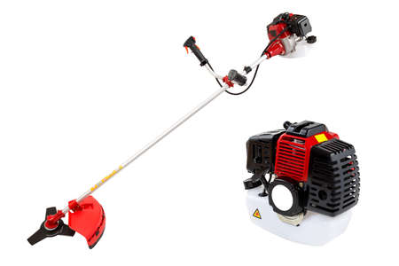 brush cutter isolated on the white backgroundの写真素材