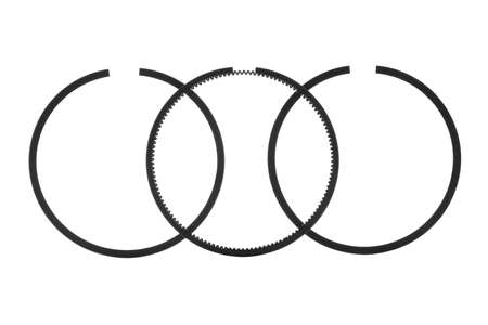 Engine piston ring isolated on the white backgroundの写真素材