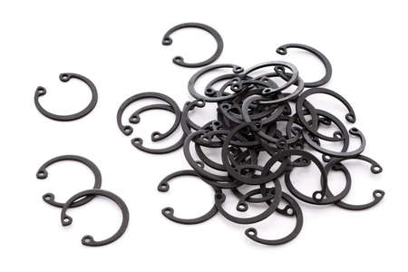 circlip isolated on white backgroundの写真素材