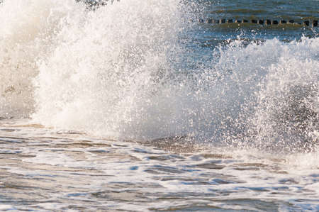 Beautiful splash wave in the seaの写真素材