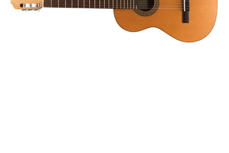 Spanish classic guitar isolated on the white backgroundの写真素材