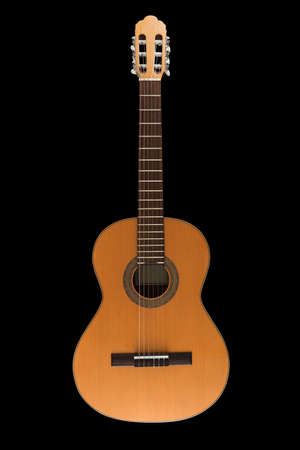 Spanish classic guitar on the black backgroundの写真素材