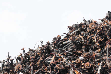 Scrap metal isolated on the white backgroundの写真素材