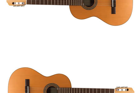 Spanish classic guitar isolated on the white backgroundの写真素材