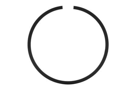 Engine piston ring isolated on the white backgroundの写真素材