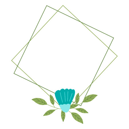 Spring greenery vector hand drawn element. Leaves and flowersのイラスト素材
