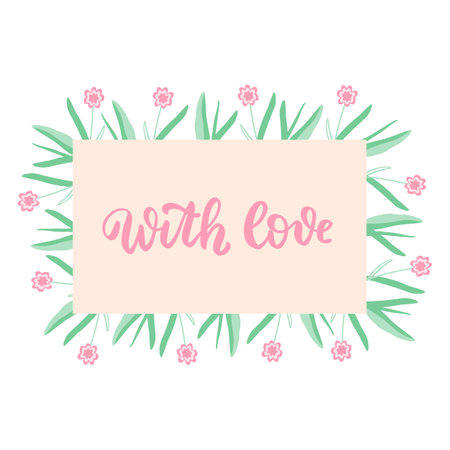 Spring wild flowers frame. Cartoon hand drawn vector illustration. Summer wildflowers bouquet. happy woman's day. happy mothers day. March 8 hand drawn illustrationのイラスト素材