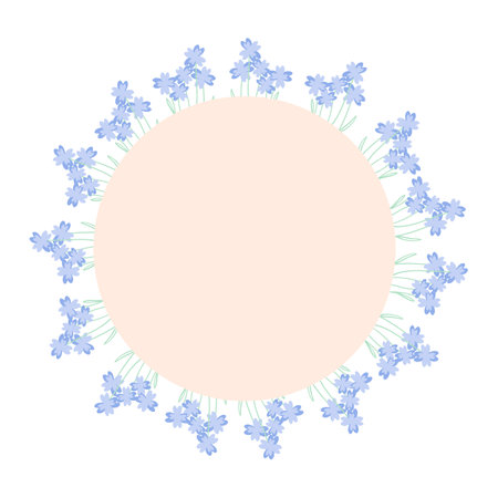 Spring wild flowers frame. Cartoon hand drawn vector illustration. Summer wildflowers bouquet. happy woman's day. happy mothers day. March 8 hand drawn illustrationのイラスト素材