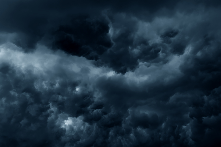 Stormy rain clouds background. Dark skyの写真素材