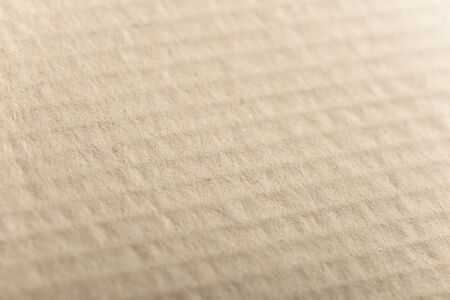 Carton or cardboard packing material. Texture of corrugated paper sheets made from cellulose. Supplies for creating boxes and packaging. Pasteboard background. Natural brown cardboard surface.の写真素材