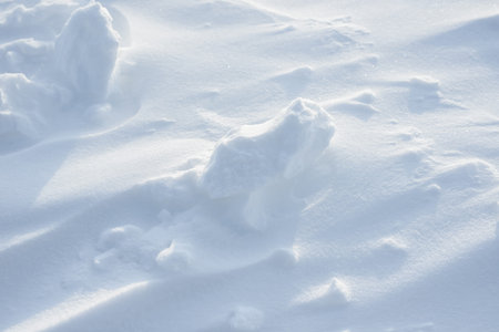 Fresh clean white snow background texture. Winter background with snowflakes and snow mounds. Snow...