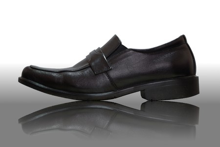 Black Leather Shoesの写真素材