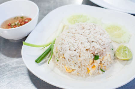 fried rice with crabの写真素材