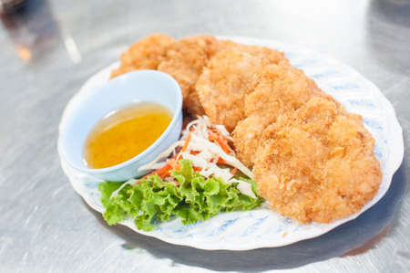 deep-fried shrimp cakesの写真素材