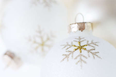 High Key Christmas Bulbs on White Background.  Carefully spotted and retouched.の写真素材