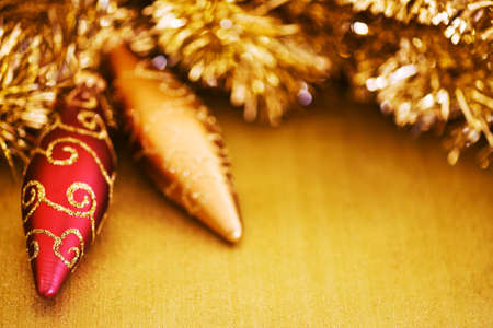 Christmas Ornaments with Glitter Background.  Carefully spotted and retouched. の写真素材