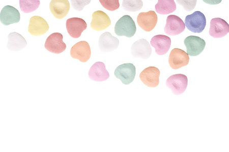 Valentine's Day Candy Hearts Isolated on White Background